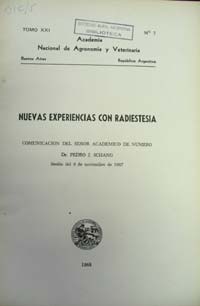 Separata del art&iacute;culo del ingeniero Pedro Schang, publicado en los Anales de la Academia Nacional de Agronom&iacute;a y Veterinaria.