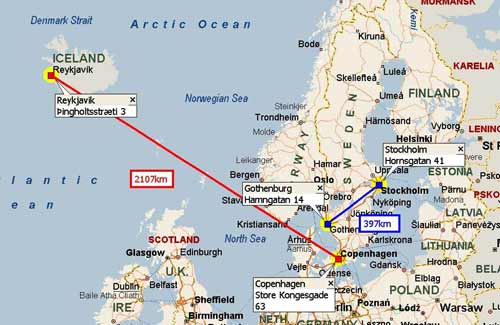 Hay sorprendentes similitudes entre ambos casos, los cuales ocurrieron mucho antes que existiera la comunicaci&oacute;n por radio o por tel&eacute;fono entre Reykjavik y Copenhague, o entre Gotemburgo y Estocolmo. Las distancias impiden cualquier explicaci&oacute;n racional, desde Copenhague a m&aacute;s de 1.300 kms. de distancia y desde Estocolmo, a 245 kms.